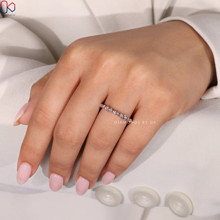 Lab Grown Diamond band with half eternity design and expert craftsmanship.
