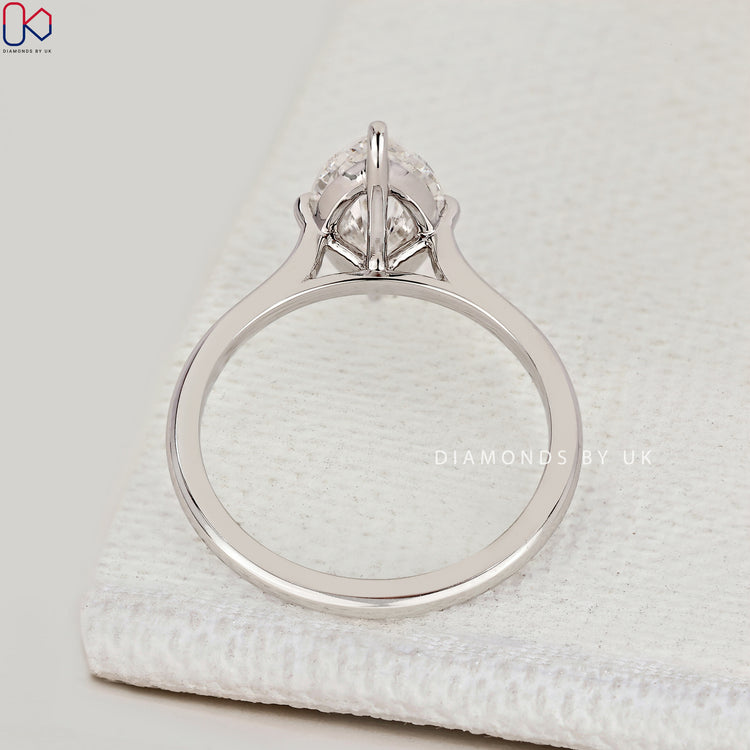 IGI Certified marquise diamond engagement ring.
