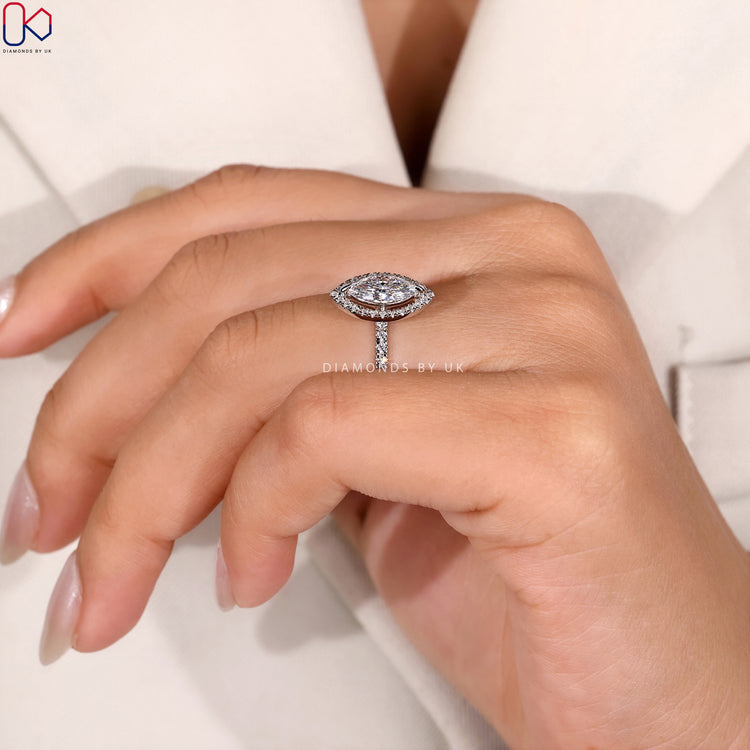 Handmade marquise ring by Diamondsbyuk.