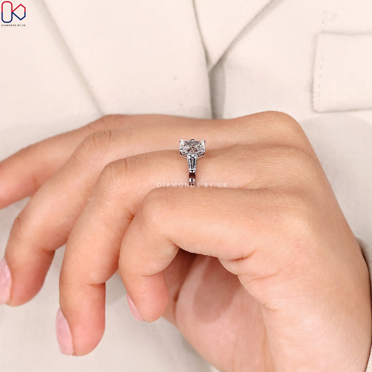 Pear diamond ring by Diamondsbyuk, handmade.