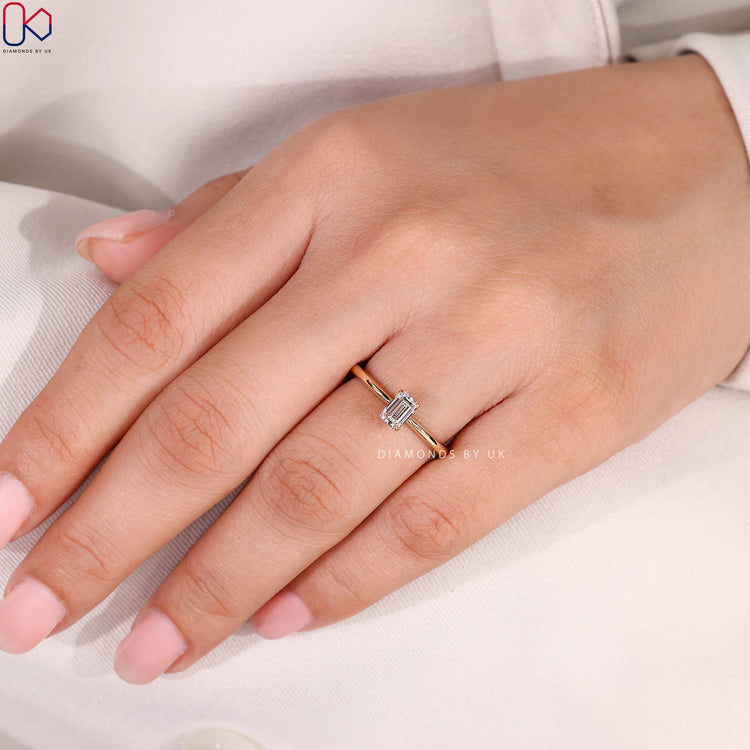Handmade emerald cut ring by Diamondsbyuk.
