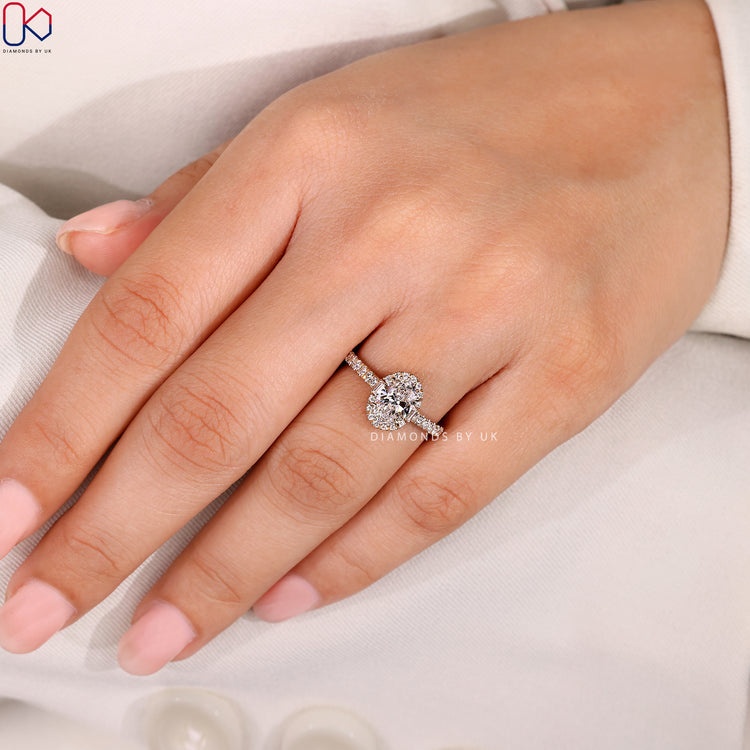 Handmade oval diamond ring by Diamondsbyuk.
