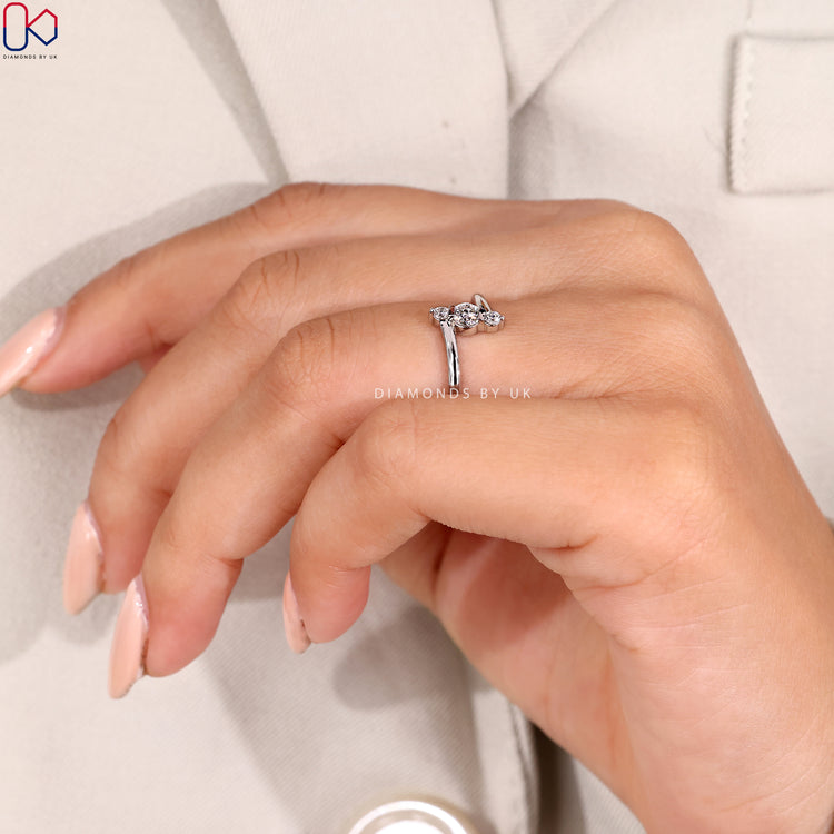 Handmade three stone ring by Diamondsbyuk.
