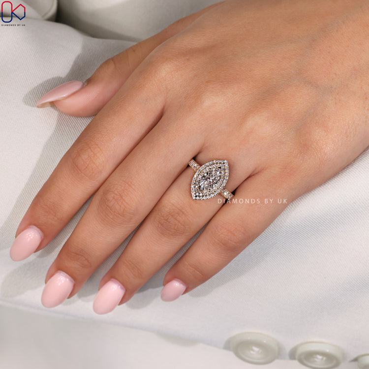 Buy engagement ring featuring lab-grown diamonds.
