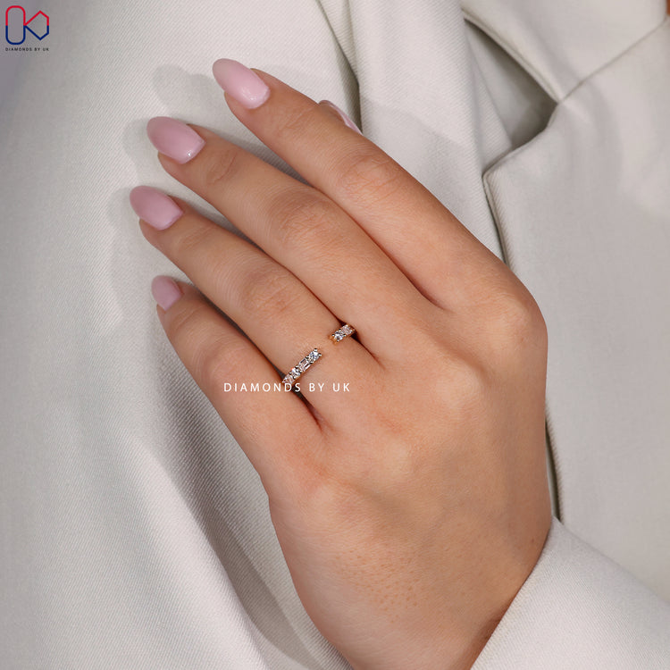 Handmade prong set diamond wedding band.
