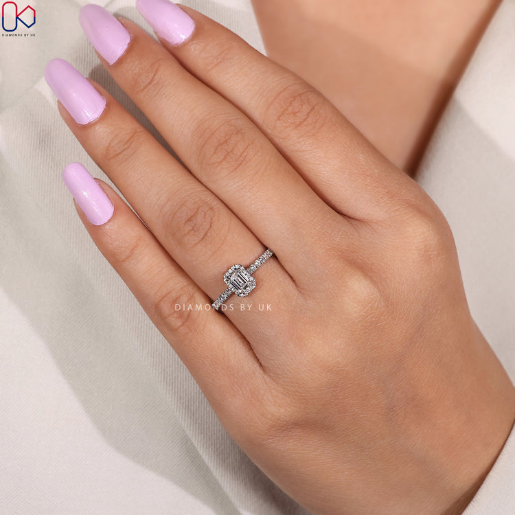 Elegant pave setting diamond ring by Diamondsbyuk.
