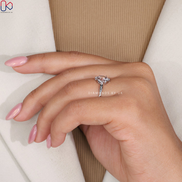 Twisted band rose cut diamond engagement ring.
