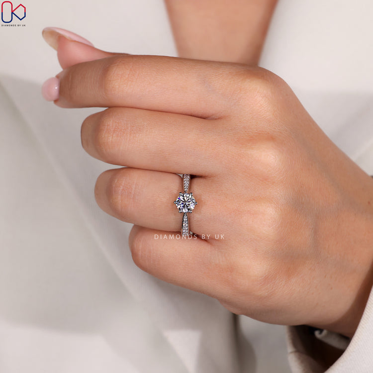 Tapered shank ring with a sleek and elegant look.
