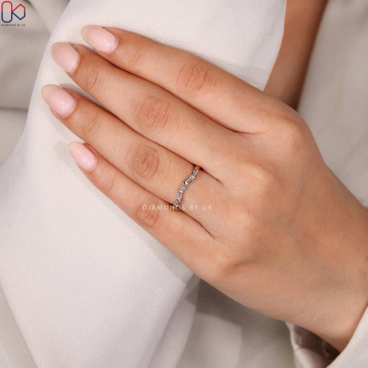 Custom wedding band with Lab Grown Diamond.
