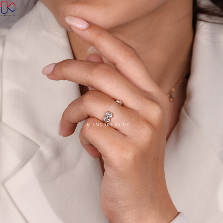 Lab Grown Diamond set in yellow gold diamond band.
