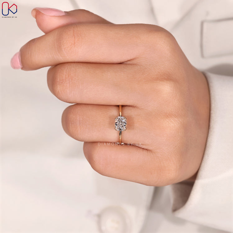 Custom diamond ring handcrafted in yellow gold.
