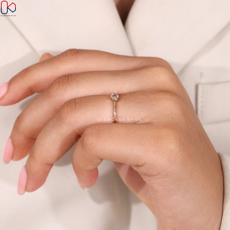 Lab grown diamond ring created with sustainable and ethical materials.
