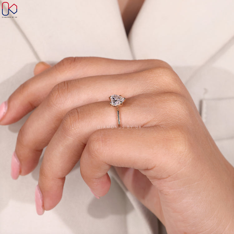 Diamondsbyuk yellow gold heart diamond engagement ring.
