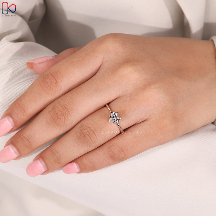 Custom diamond ring handcrafted in yellow gold.
