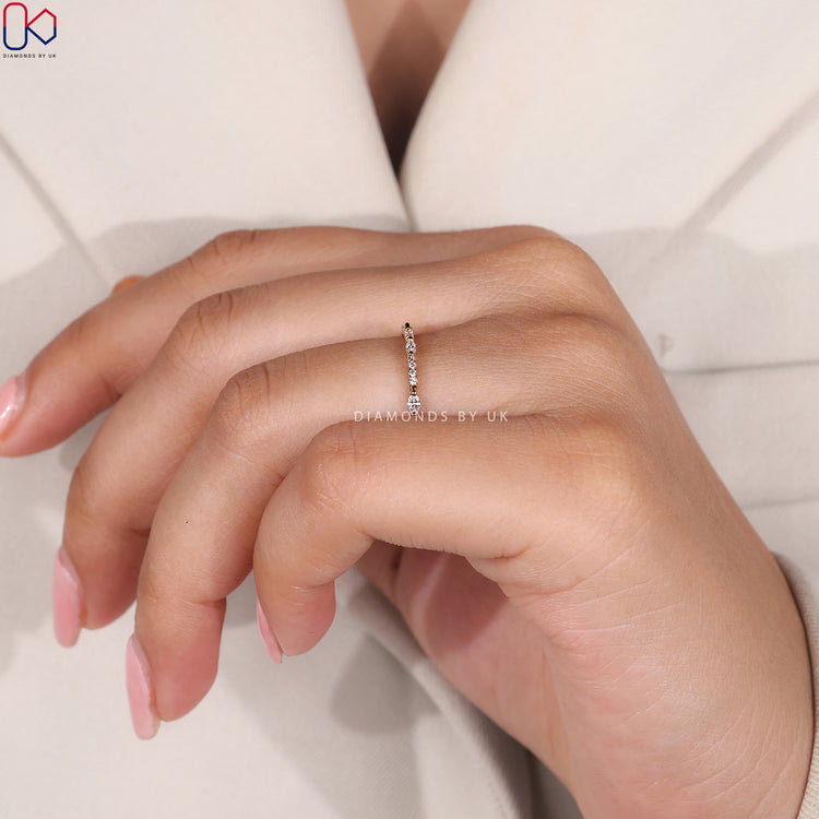 Buy wedding band with marquise diamond band.
