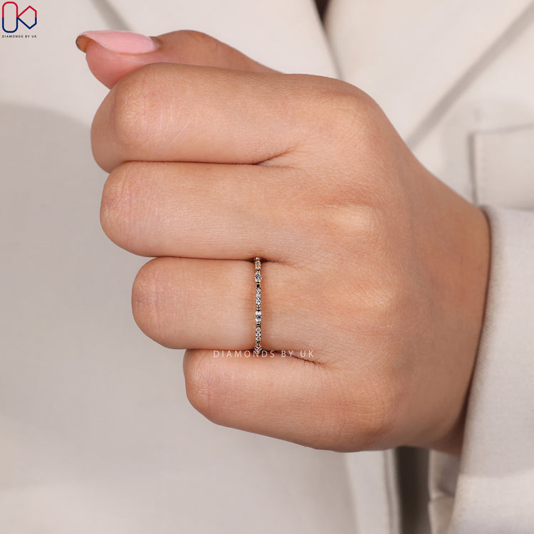 Handmade jewellery with half eternity band.
