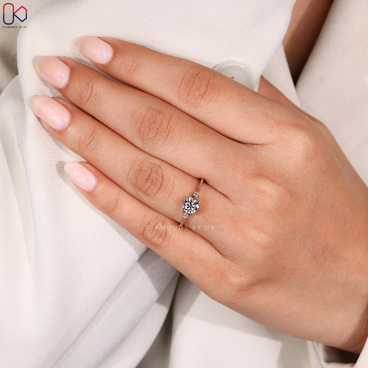 Diamondsbyuk rose gold diamond engagement ring.
