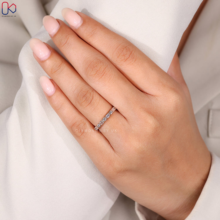 Half eternity diamond band handmade.
