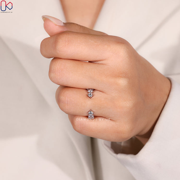 Lab Grown Diamond in white gold diamond band.
