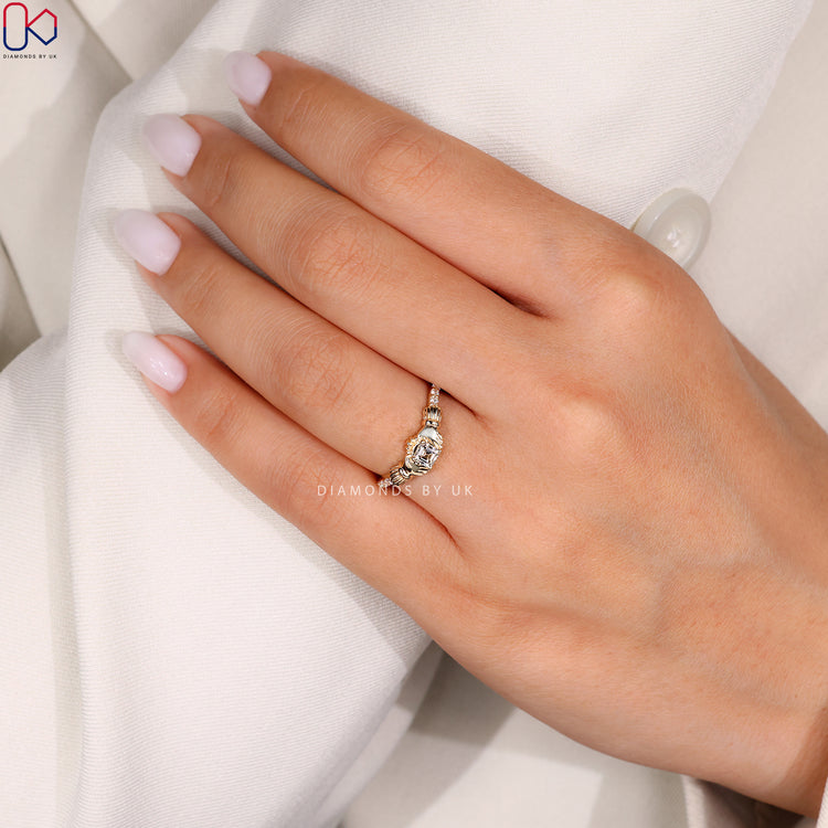 Lab grown diamond Claddagh ring
