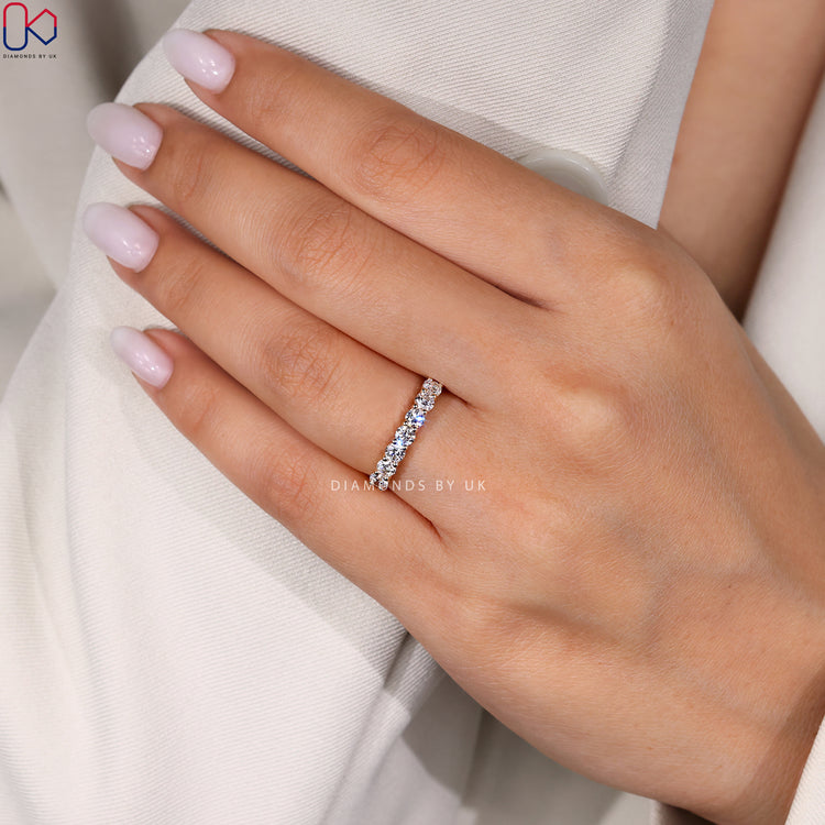 Buy diamond band in half eternity wedding band.
