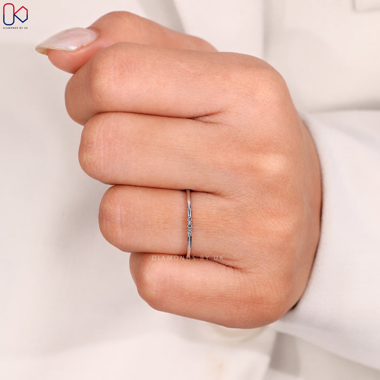 Handmade jewellery white gold diamond band.
