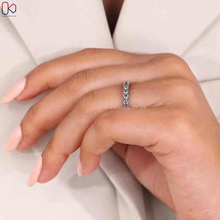 Handmade band with gold eternity band in timeless style.
