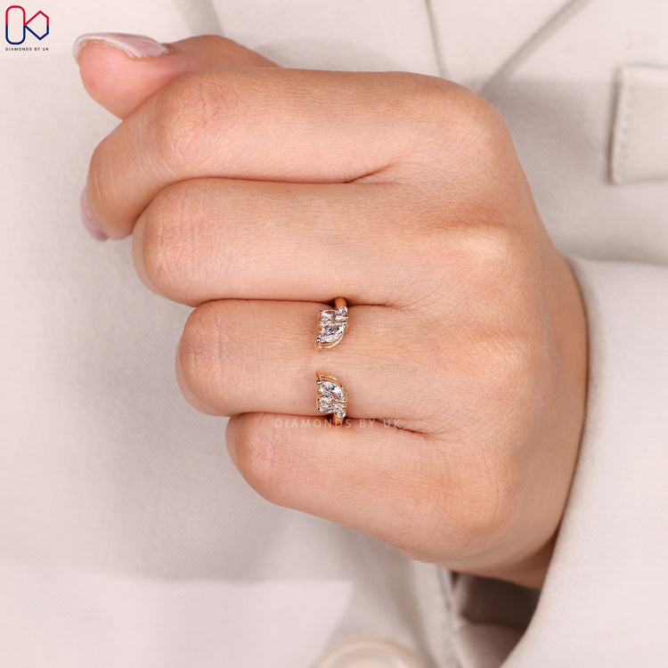 Open gap diamond wedding band.
