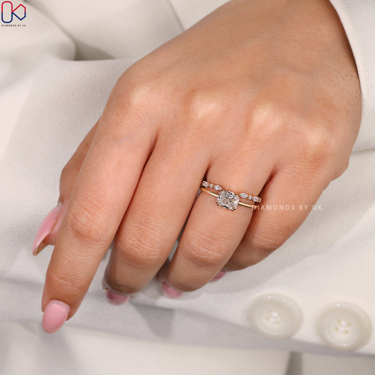 Custom bridal set crafted to personal preferences.
