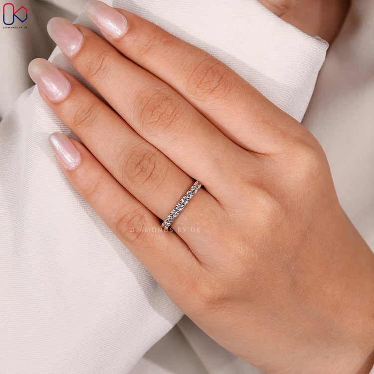 Handmade jewellery yellow gold diamond band.
