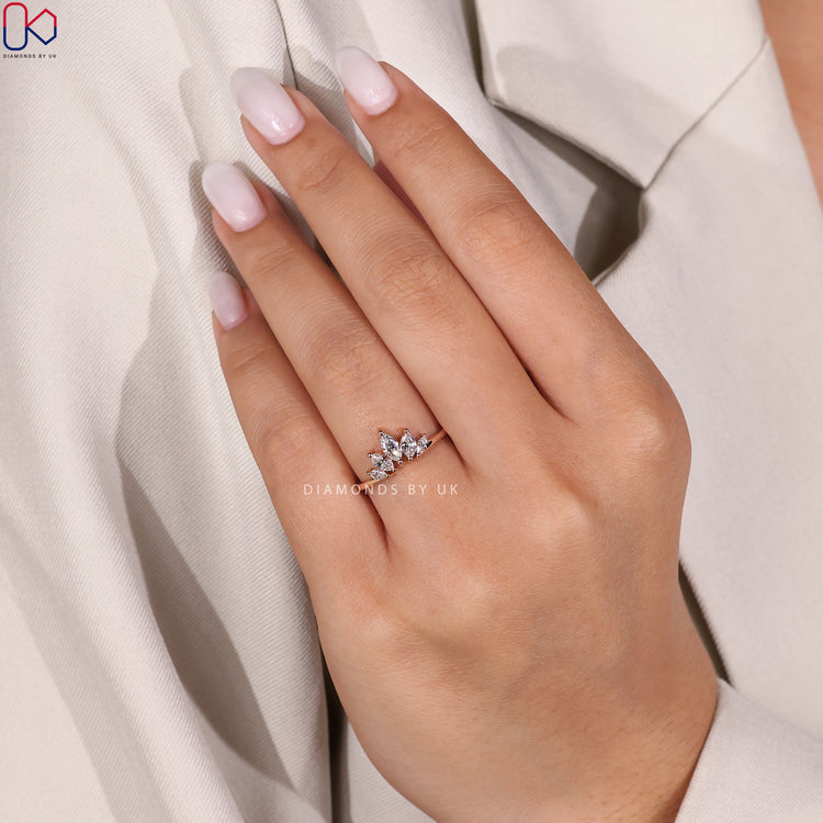 Rose gold wedding band from Diamondsbyuk wedding band.
