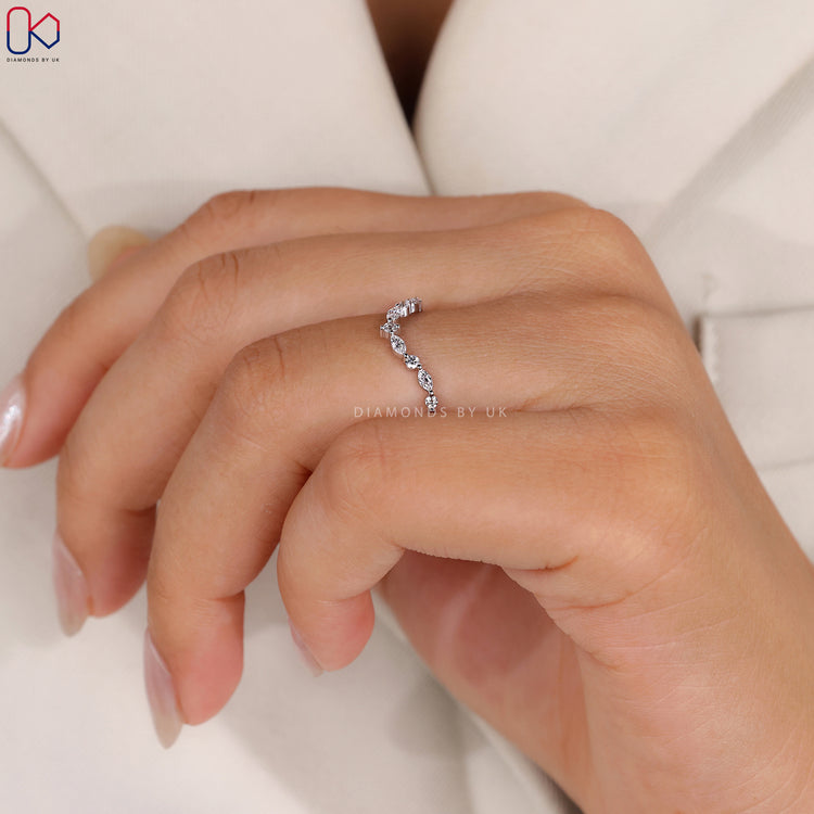 Custom diamond band with chevron design.
