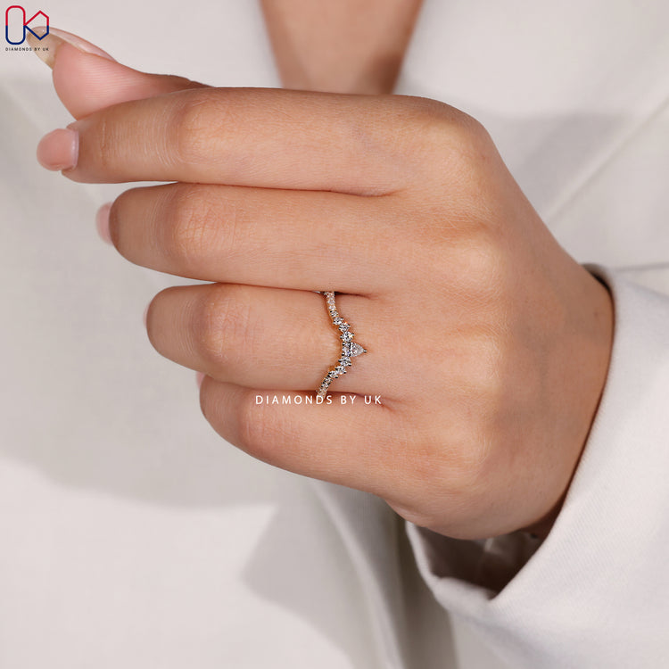 U shape wedding band handmade.
