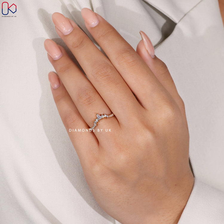 Handmade jewellery U shape wedding band.
