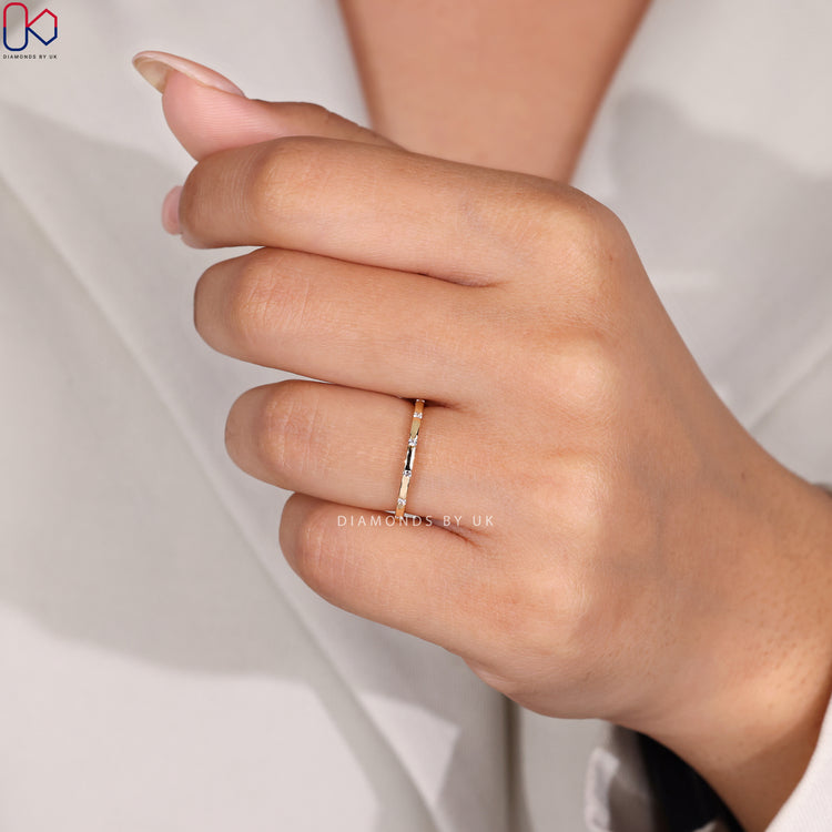 Handmade jewellery band with gypsy setting.
