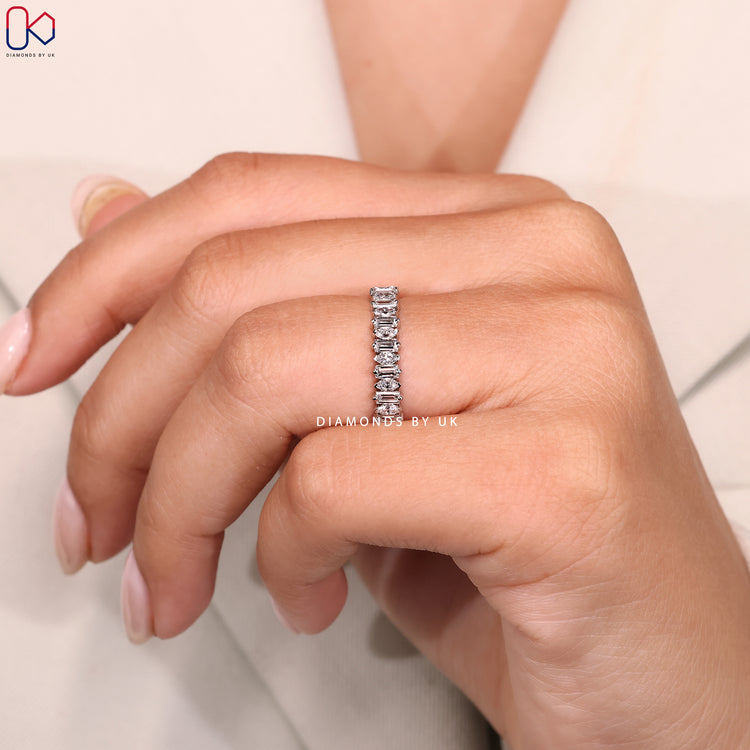 Custom diamond band handmade jewellery.
