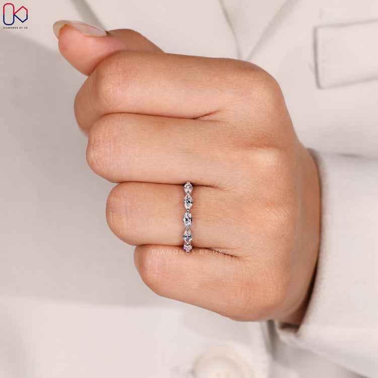 5 stone wedding band with marquise diamonds.
