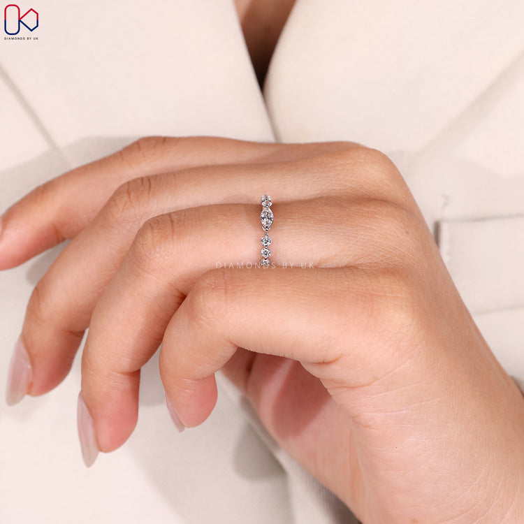 Buy a wedding band in white gold.
