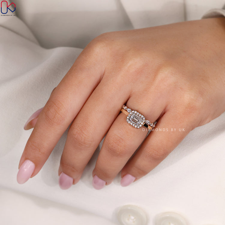 Custom bridal set crafted to suit personal style.
