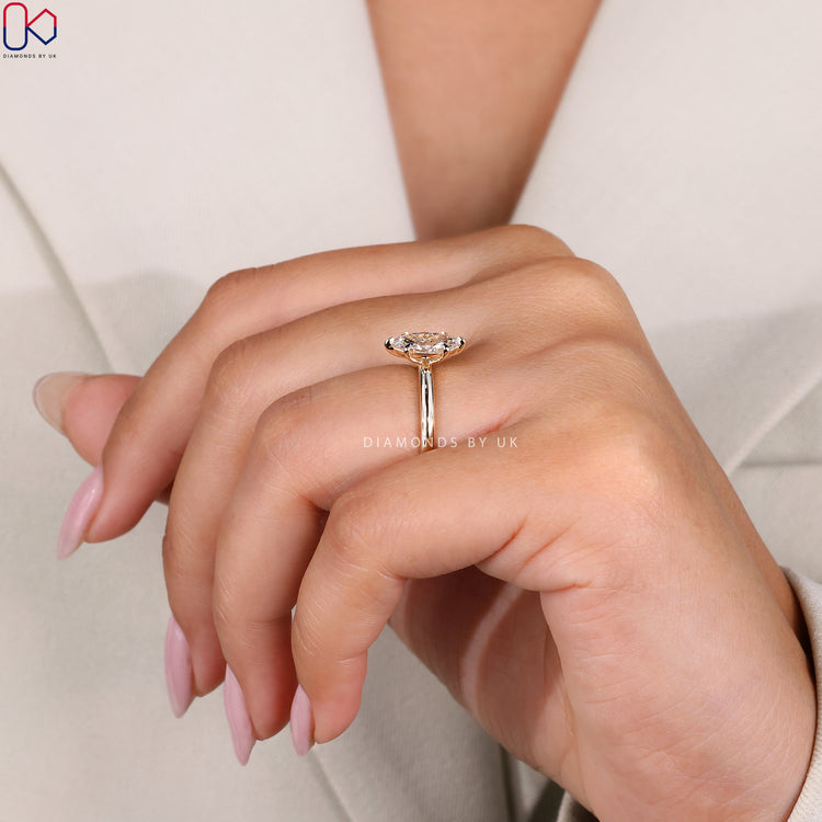 Yellow gold ring perfect for proposals.

