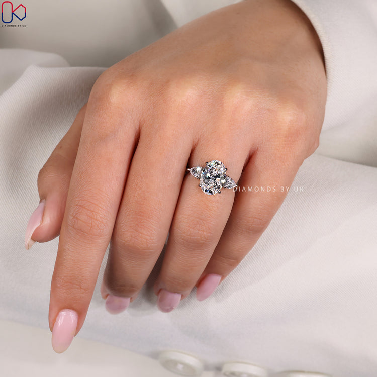 DiamondsbyUK ring crafted with oval cut diamond.
