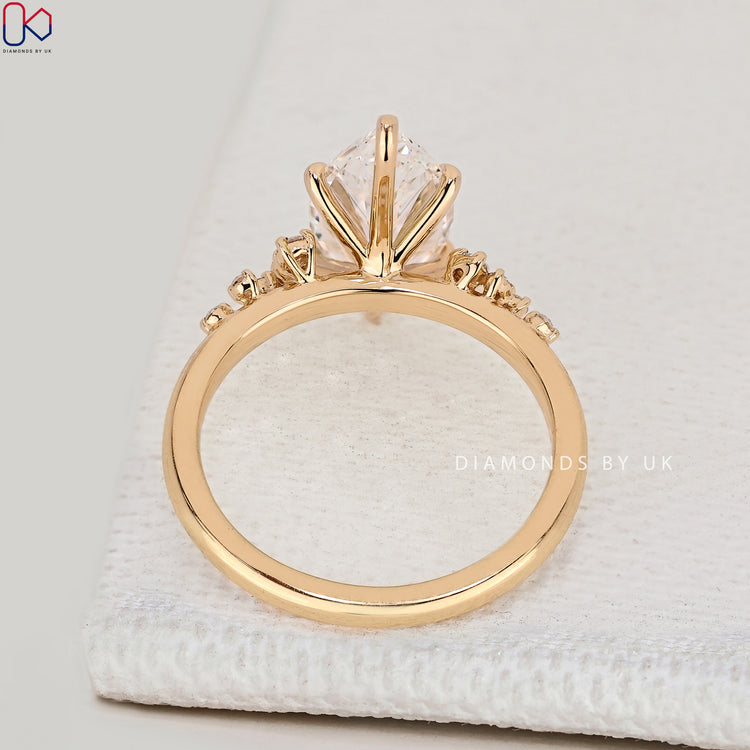 IGI Certified marquise cut engagement ring.