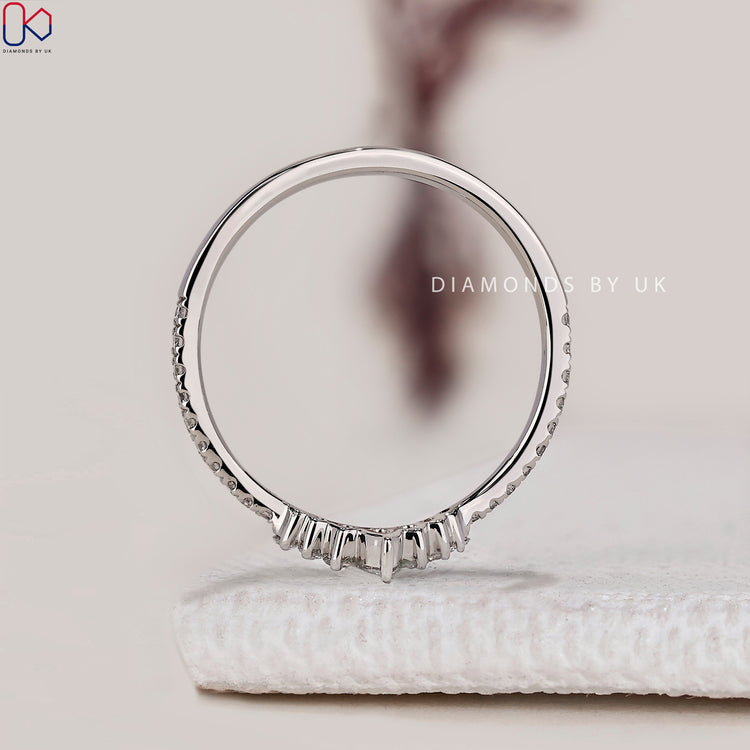 Tiara Style Pear And Round Cut Wedding Band