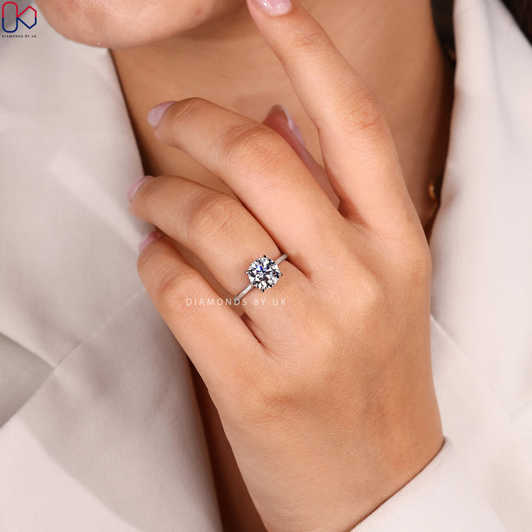 Round diamond ring by Diamondsbyuk, handmade.
