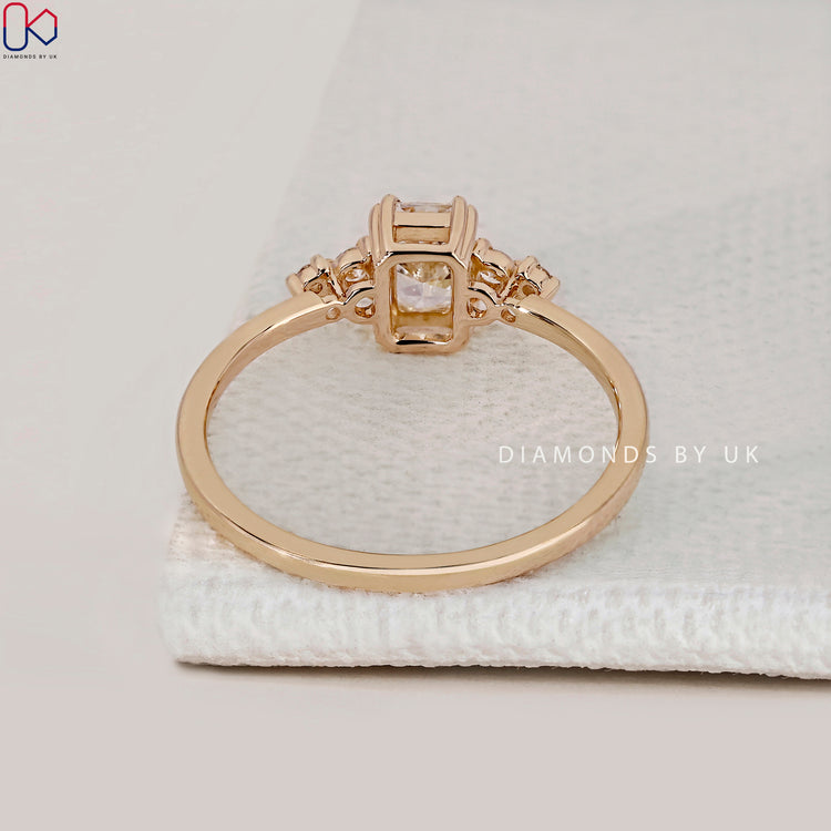 IGI Certified radiant cut diamond ring, handmade.