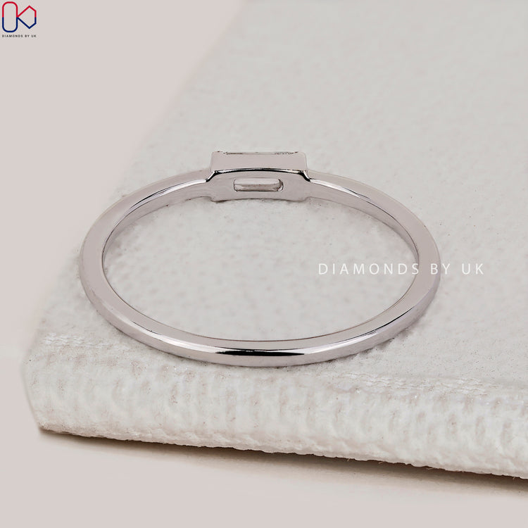 Lab grown baguette diamond wedding band handmade.
