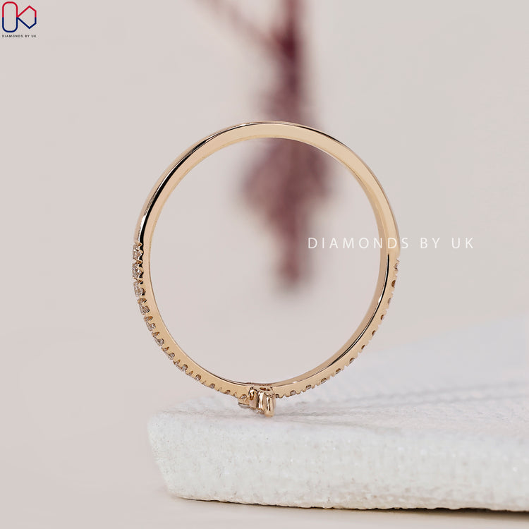 Yellow Gold Wedding Band - Round Diamonds