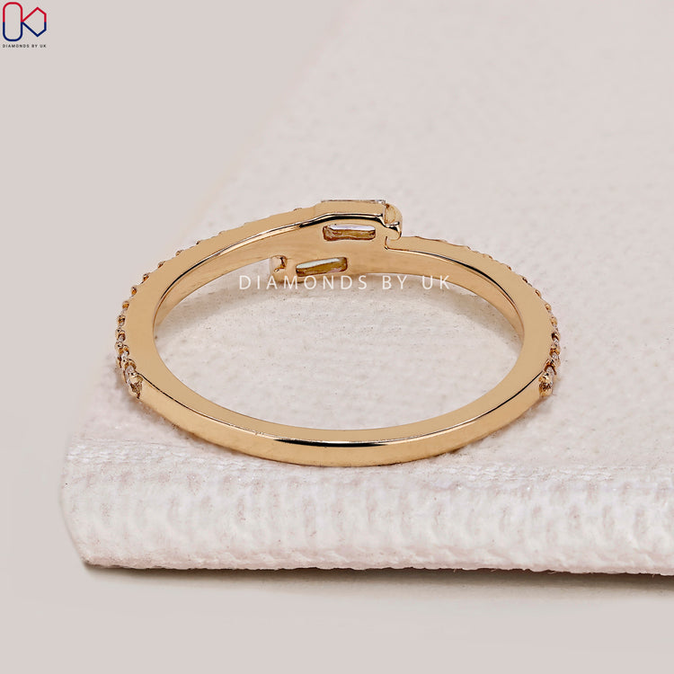 Baguette And Round Diamond Band in Bypass Setting