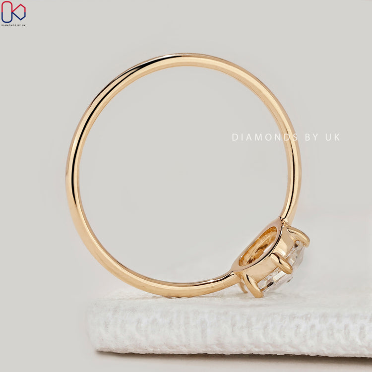 IGI Certified round rose cut diamond ring design.