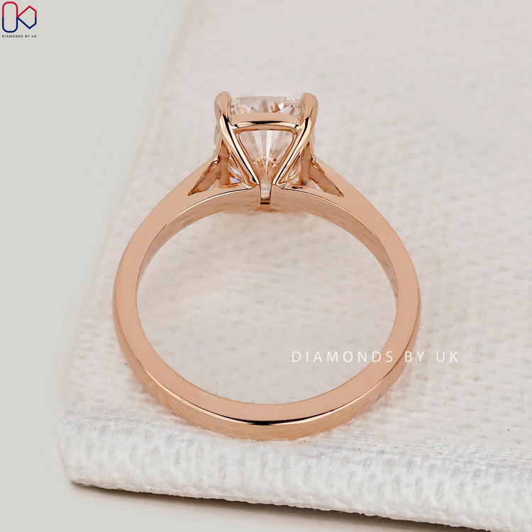 IGI Certified cushion cut diamond solitaire ring.